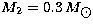 $M_{2}=0.3\,M_{\hbox{$\odot$}}$
