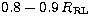 $0.8-0.9\,R_{\rm RL}$