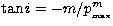 $\tan i = -m/p^m_{_{\rm max}}$