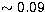 $\sim 0.09$