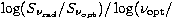 $ \log( S_{\nu_{{\rm rad}}} /
S_{\nu_{{\rm opt}}}) / \log(\nu_{{\rm opt}} / $