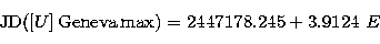 \begin{displaymath}
{\rm JD}([U]{\rm \, Geneva\, max}) = 2447178.245 + 3.9124\ E \end{displaymath}