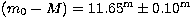 $(m_0-M) =
11.65^{\rm m}\pm 0.10^{\rm m}$