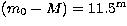 $(m_0-M) = 11.5^{\rm m}$