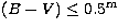 $(B-V)\leq 0.5^{\rm m}$