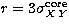 $r = 3\sigma_{X\,Y}^{\rm core}$