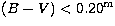 $(B-V) < 0.20^{\rm m}$