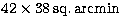 $42 \times 38\,{\rm sq.\, arcmin}$