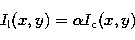 \begin{displaymath}
I_{\rm l}(x,y) = \alpha I_{\rm c}(x,y)\end{displaymath}
