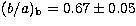 $(b/a)_{\rm b} = 0.67\pm0.05$