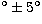 $^\circ \pm5^\circ$