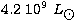 $4.2\ 10^9~L_{\hbox{$\odot$}}$