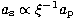 $a_{\rm s}\propto
\xi^{-1}a_{\rm p}$