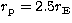 $r_{\rm p}=2.5r_{\rm E}$