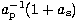 $a_{\rm p}^{-1}(1+a_{\rm s})$