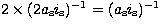 $2\times(2 a_{\rm s} i_{\rm s})^{-1}=(a_{\rm s}
 i_{\rm s})^{-1}$