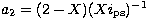 $a_2=(2-X)(Xi_{\rm ps})^{-1}$