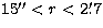 $15\hbox{$^{\prime\prime}$}<r<2\hbox{$.\mkern-4mu^\prime$}7$