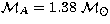 ${\cal M}_A=1.3
8 \; {\cal M}_\odot$