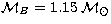 ${\cal M}_B=1.15 \; {\cal M}_\odot$