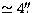 $\simeq 4\hbox{$.\!\!^{\prime\prime}$}$