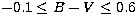 $-0.1\leq B-V \leq 0.6$