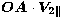 $\vec{OA} \cdot
\vec{V_{2\parallel}}$