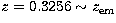 $z = 0.3256 \sim z_{\rm em}$