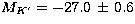 $M_{ K'} = -27.0 \,\pm\, 0.6$