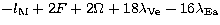 $-l_{\rm M} + 2F + 2 \Omega
+18 \lambda_{\rm Ve} - 16 \lambda_{\rm Ea}$