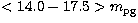 $ <14.0-17.5\gt m\rm _{pg}$