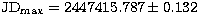 $\rm JD_{max}=2447415.787\pm0.132 $