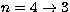 $n=4\rightarrow3$