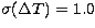 $\sigma(\Delta T)=1.0$