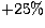 $+25\%$
