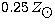 $0.25 \,Z_{\hbox{$\odot$}}$