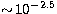 $\sim\!10^{-2.5}$