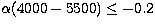 $\alpha(4000-5500) \leq -0.2$