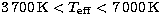 $3\,700\,{\rm K} < T_{\rm eff} <
7\,000\,{\rm K}$