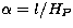 $\alpha= l/H_P$