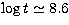$\log t \simeq 8.6$