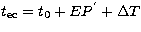 $t_{\rm ec} = t_0+EP^{'}+\Delta {T}$
