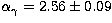$\alpha_{\gamma} = 2.56\pm0.09$
