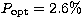 $P_{\rm opt}=2.6\%$