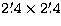 $2\hbox{$.\mkern-4mu^\prime$}4 \times 2\hbox{$.\mkern-4mu^\prime$}4$