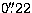 $0\hbox{$.\!\!^{\prime\prime}$}22$