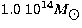$1.0\ 10^{14} M_{\hbox{$\odot$}}$
