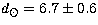 $d_{\odot} = 6.7\pm 0.6$