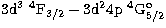 $\rm 3{\rm d}^3\ ^4{\rm F}_{3/2} - 3{\rm d}^24p\ ^4G^{\rm o}_{5/2}$