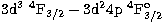 $\rm 3{\rm d}^3\ ^4F_{3/2} - 3{\rm d}^24p\ ^4F^{\rm o}_{3/2}$